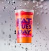Orange and pink striped Fat Tuesday Drink
